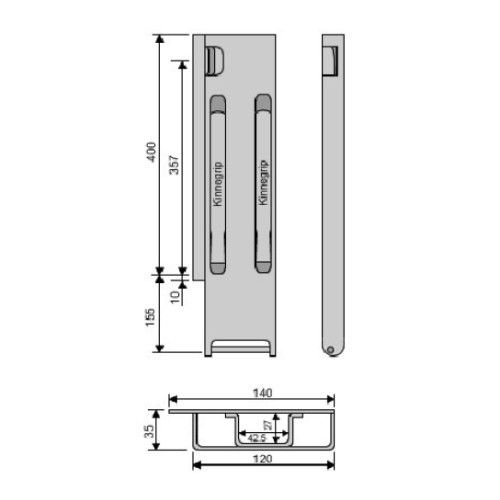 Стойка борта с замком, задняя, Kinnegrip 400/20 широкая