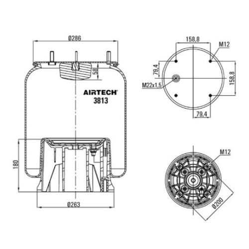 3813K Airtech 1T19E2 пневмобаллон Saf пластик с поршнем 2229000300 Saf