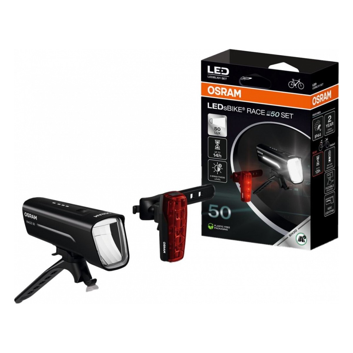 Jalgratta Tuled Esi+Taga Race 50 Osram