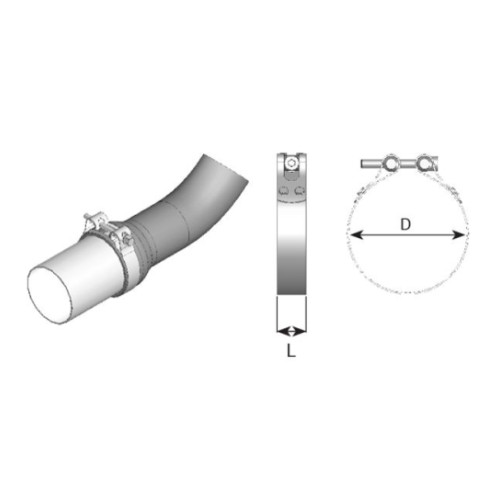 ( E ) нержавеющий хомут 123Mm