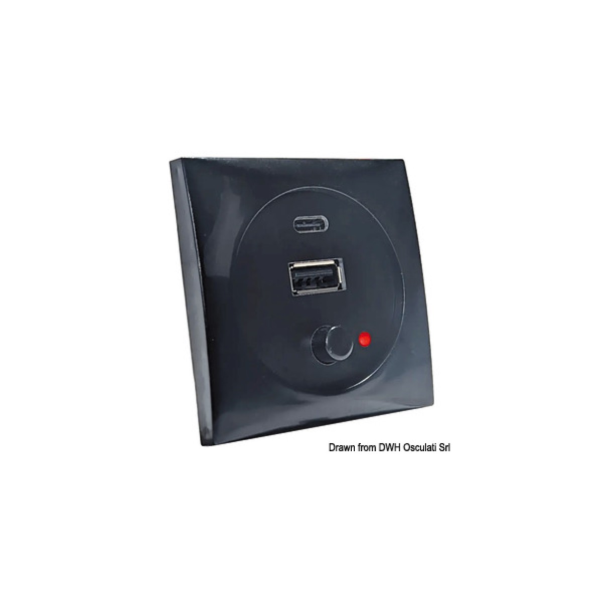 Usb-порт, 12/24V, черный