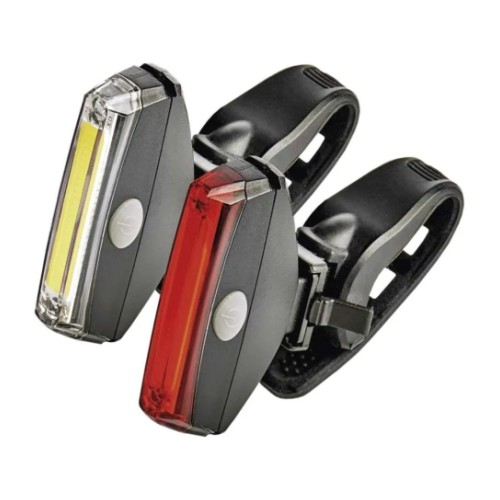 LED bicycle light set (front and rear), 22 lm