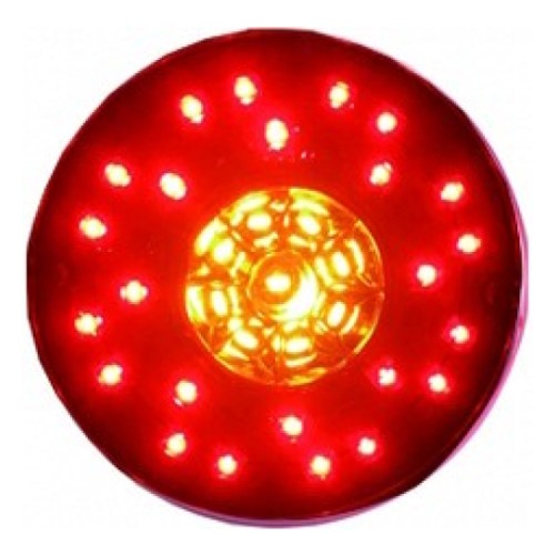 Dob-116 LED задний фонарь, круглый, 3-функциональный (стоп/габарит/поворот в центре) Ø140 мм 12-24