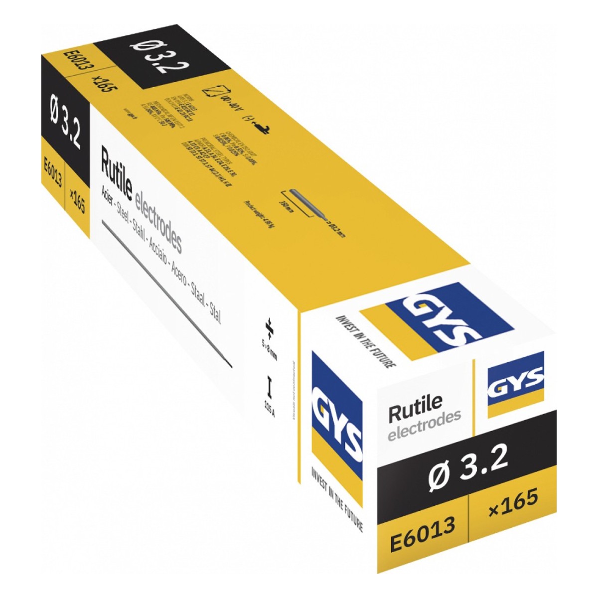 165 Rutile Electrodes - Steel- Type Gy38 - Ø3.2