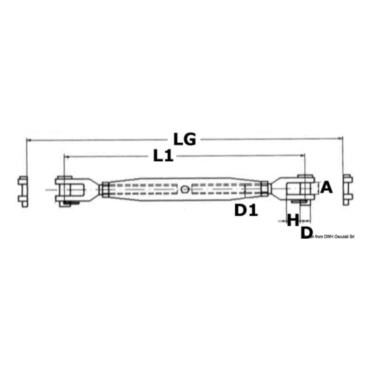 Talrep, kahvel-kahvel, r/v, 12 mm