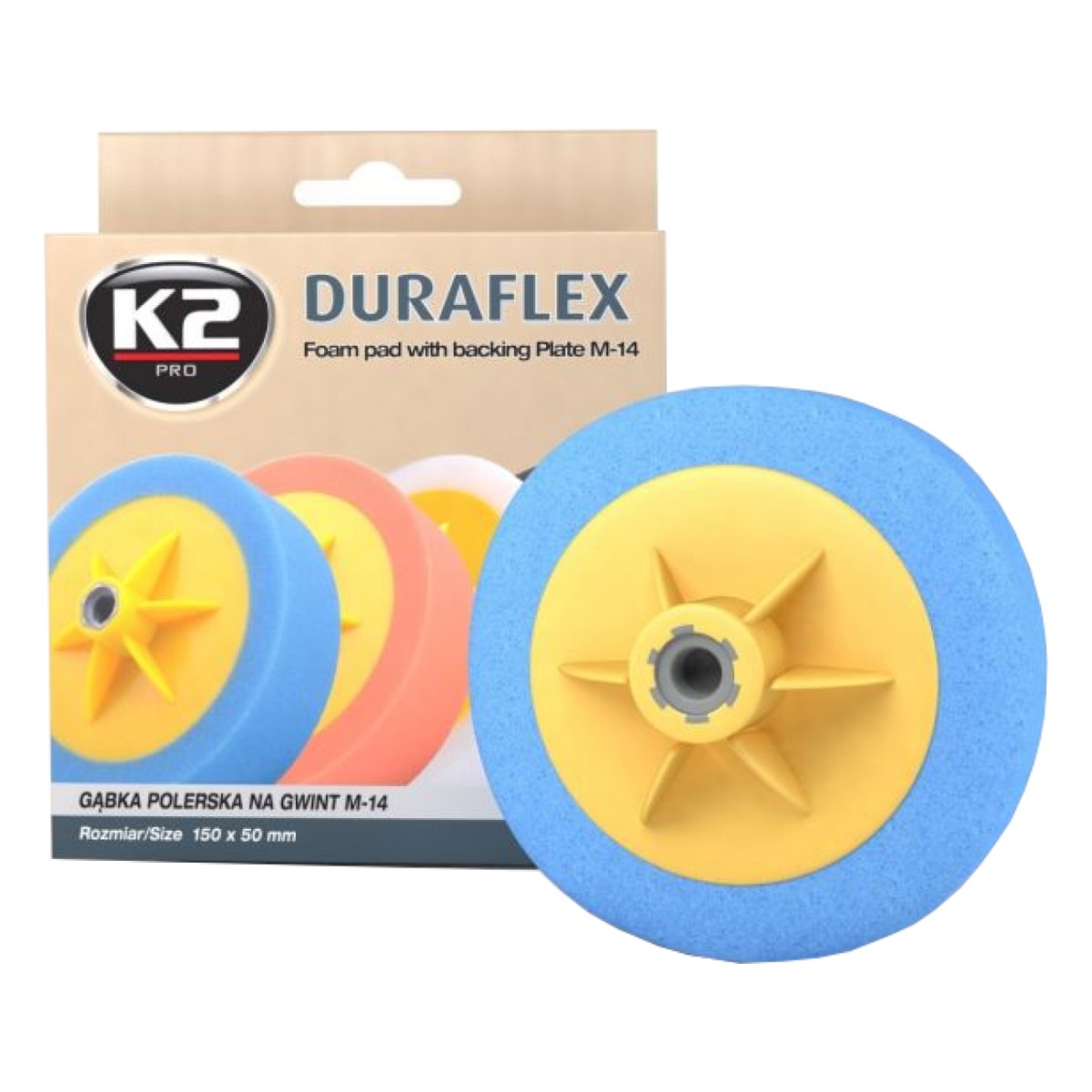 K2 Duraflex Blue Hard Abrasive Poleerimispadi 150X50Mm M14