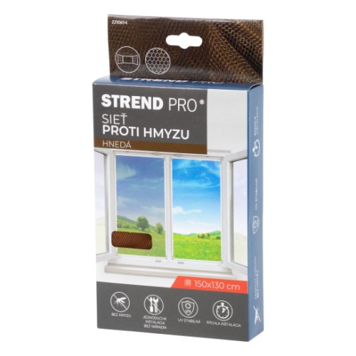 Putukavõrk aknale STRENDPRO 150X130cm + takjateip, pruun