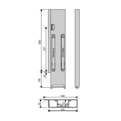Стойка борта с замком, задняя, Kinnegrip 500/20 широкая