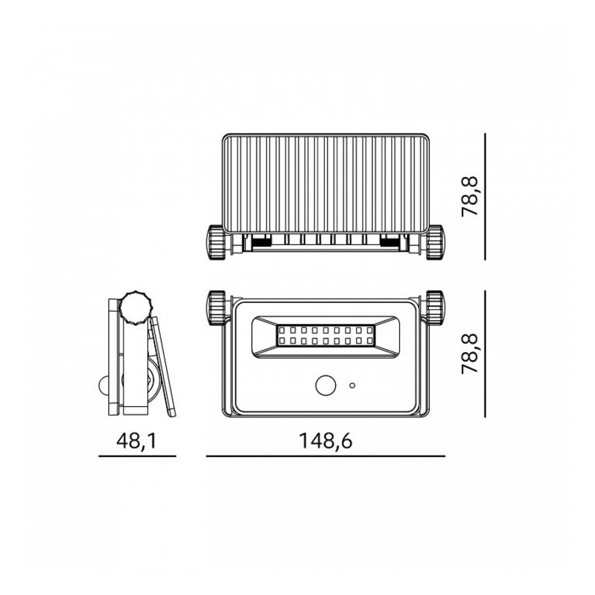 Led Solar Prozektor+Andur 10W 850Lm 3Cct. Must Ip54 A++ Kobi