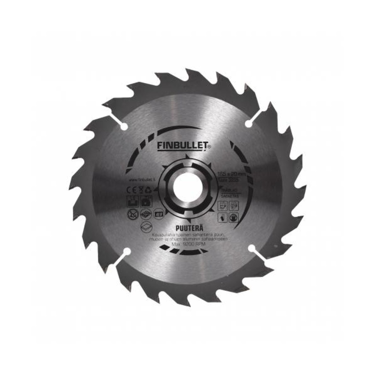 Saeketas 165/24T/20mm/1.6mm akuketassaele