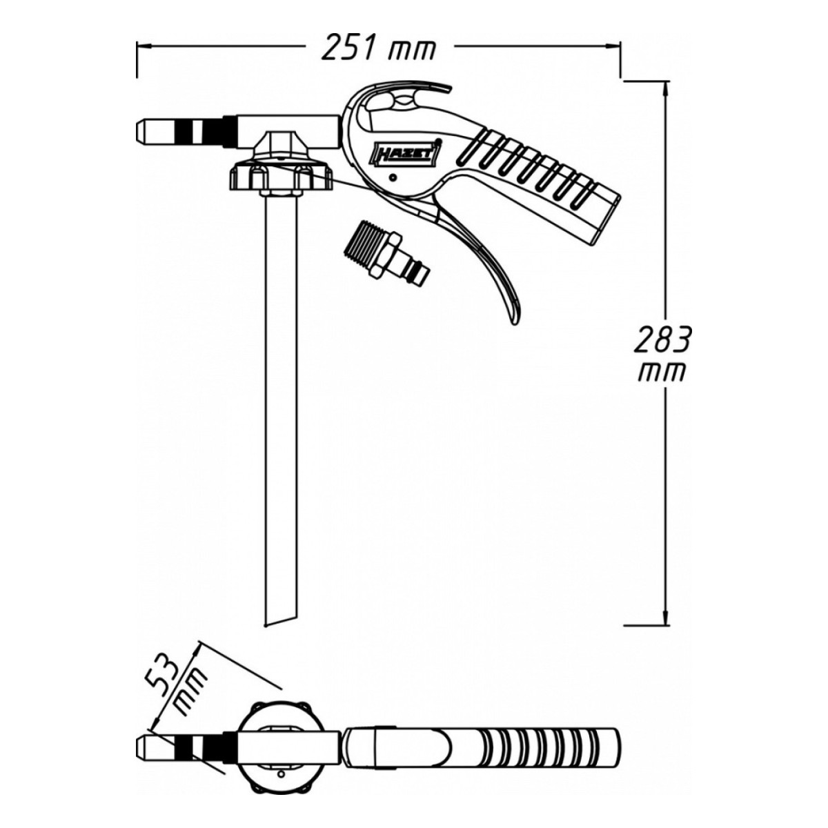 Stone chip and body wax gun for 1L bottle Hazet
