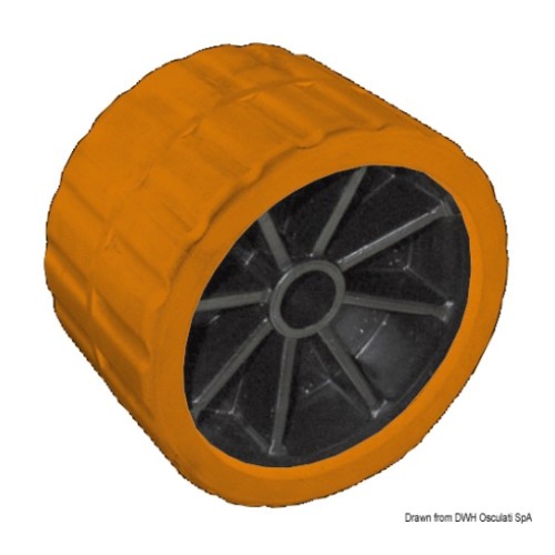 Боковой ролик, 120 x 75 x 15 mm, PVC, оранжевый