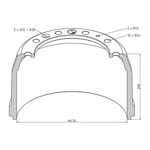 DAF барабан 420X200 задн. 0365579