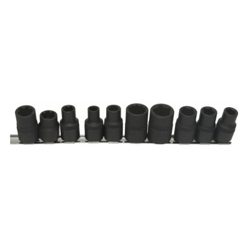 Oil drain plug impact sockets 1/2" 10 pcs (3-, 5-, 6-, 10-point) Triumf