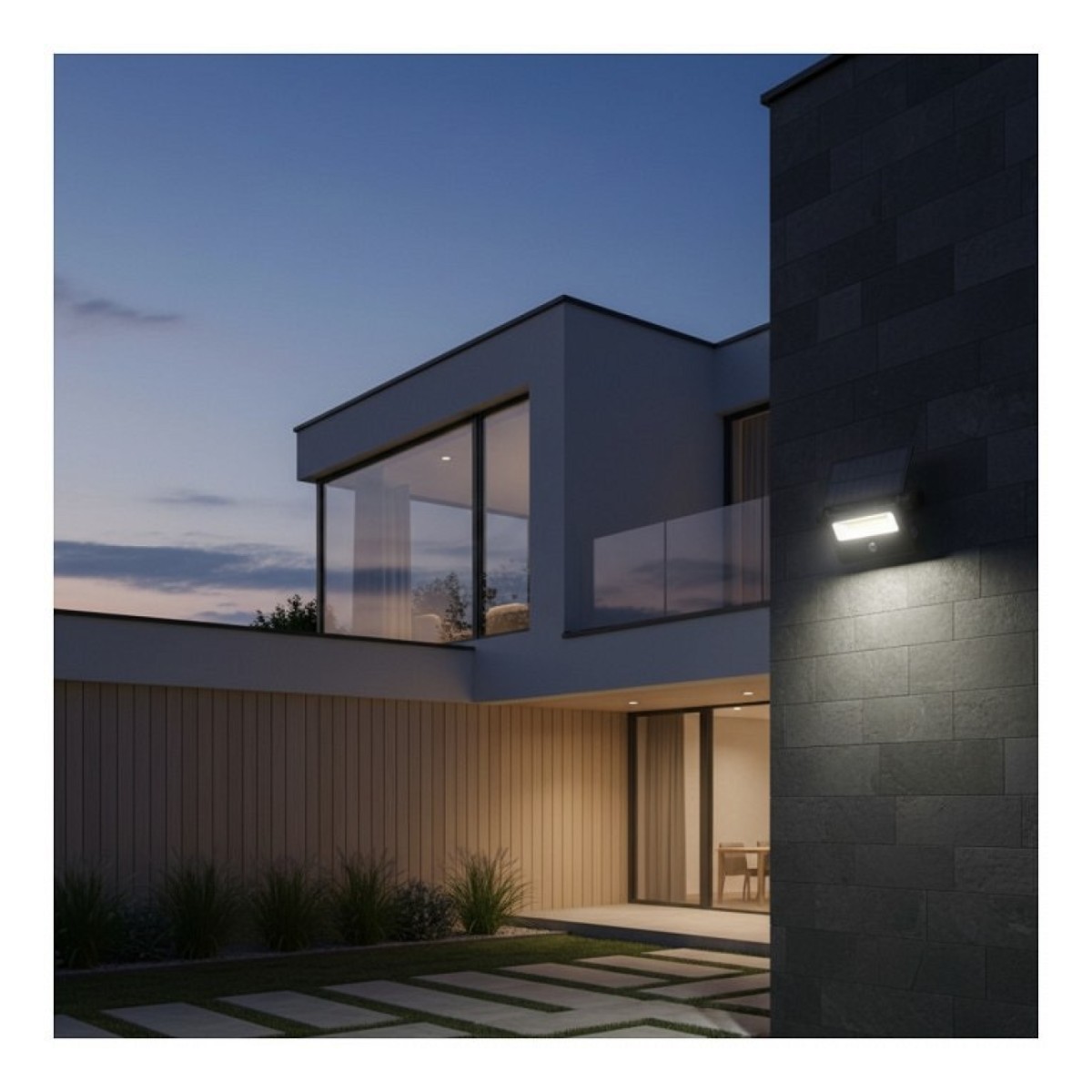 Led Solar Prozektor+Andur 10W 850Lm 3Cct. Must Ip54 A++ Kobi