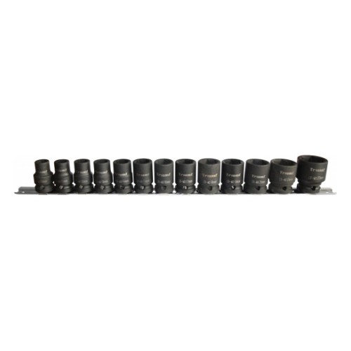 Impact socket set 1/2" on rail 10-27mm 14 pcs Triumf