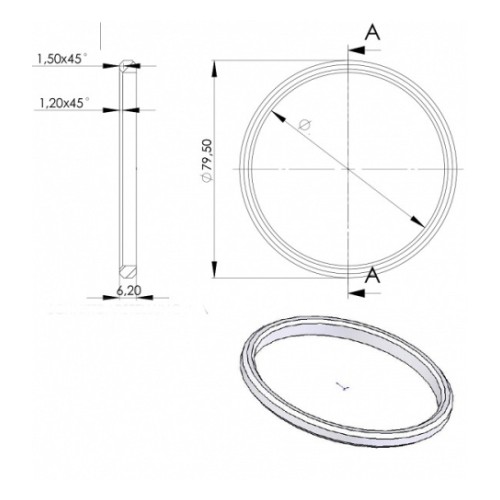Wheel centering ring 79.5-71.6 (M23, Momo, Mille Miglia) dark brown 1 pc