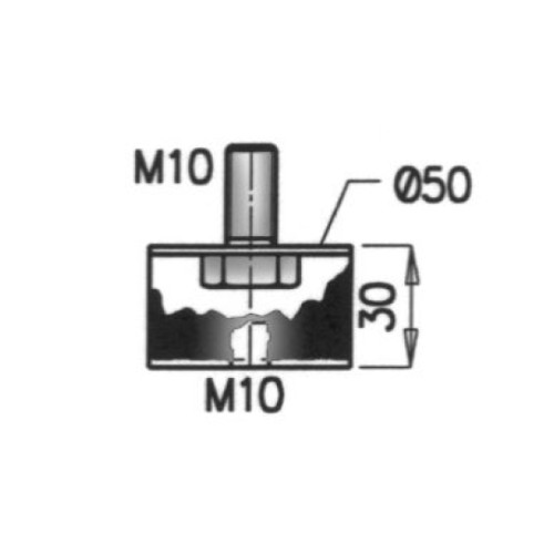 Man резиновый отбойник 50Mm. L=54Mm. M10 --