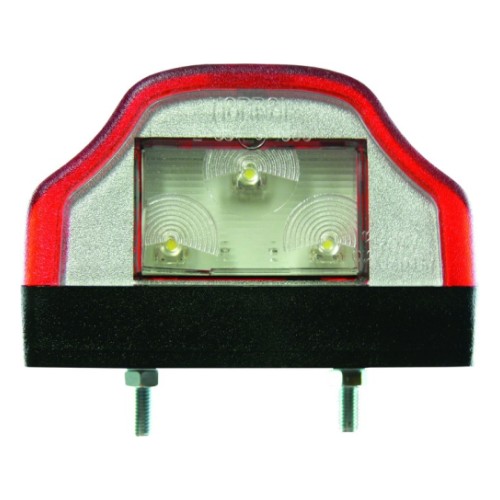 Фонарь освещения номера Led 12/24V. красный корпус. тип Aspöck 100x60x65mm