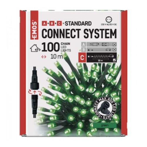 String lights 100 LED Standard 10m green, linkable