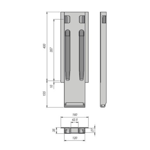 Стойка борта с замком, боковая, Kinnegrip 400/20