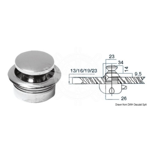 Дверная ручка, хромированная латунь, 13 mm
