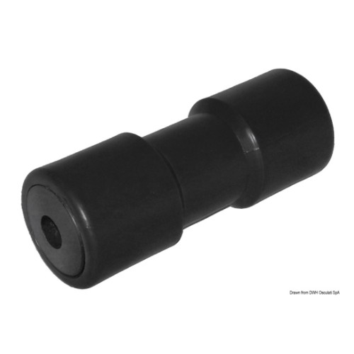 Килевой ролик, 75 x 200 x 21 mm, ПВХ, чёрный