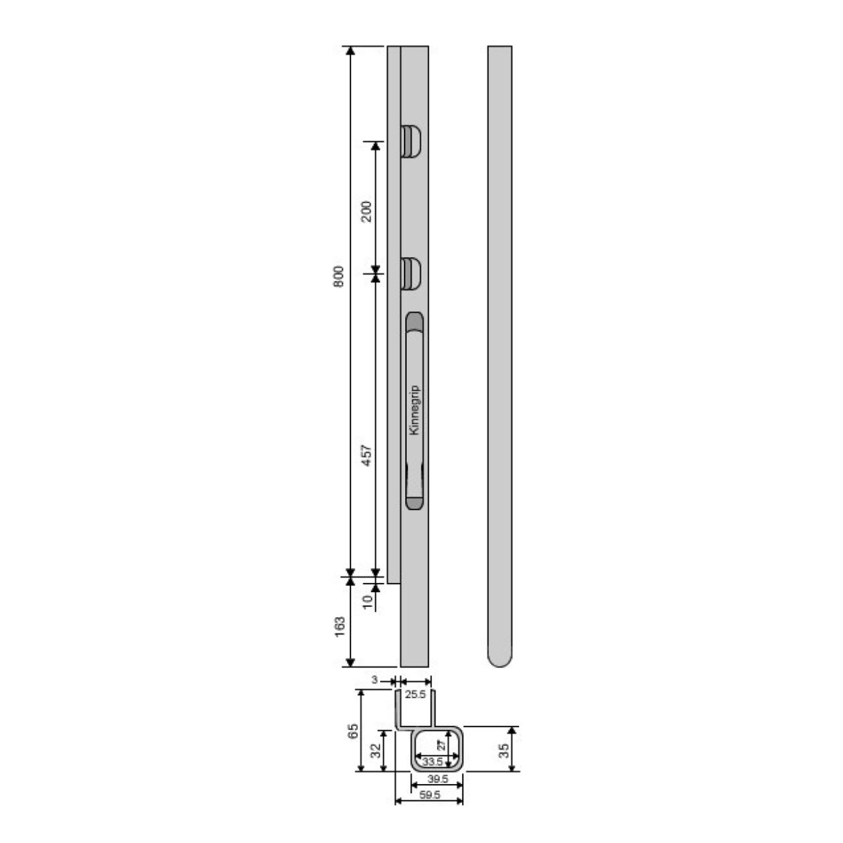Kinnegrip 800/20/2 алюминиевый Et