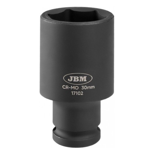 Impact socket 1/2" deep 30mm Cr-Mo, hanging pack JBM