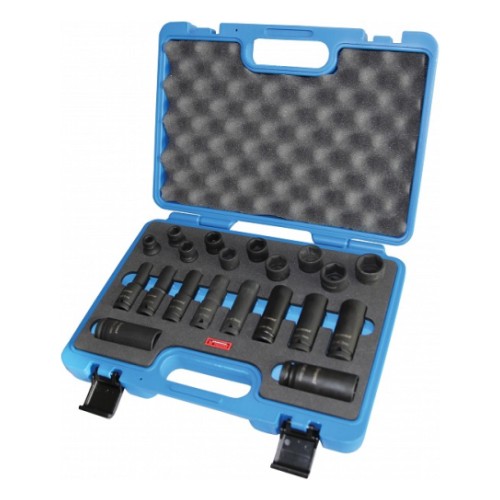 Deep and short impact socket set 1/2" 10-24mm 20 pcs Triumf