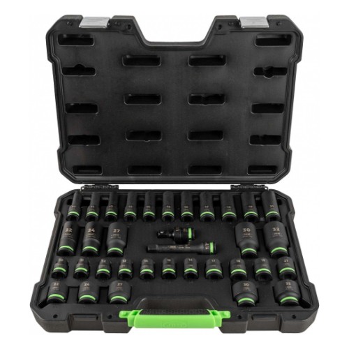 Short and deep impact socket set 10-32mm 34 pcs JBM