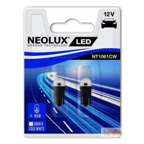 12V T10 LED лампа 0.5W W5W 6000K блистер 2 шт. Neolux
