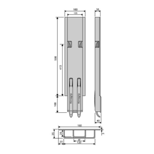 Стойка борта с замком, боковая, Kinnegrip 600/V