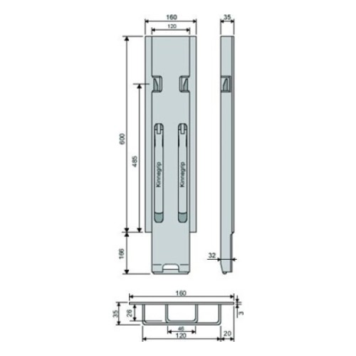 Стойка борта с замком, боковая, Kinnegrip 600/IV