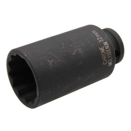 Impact socket 1/2" 32mm long 12-point