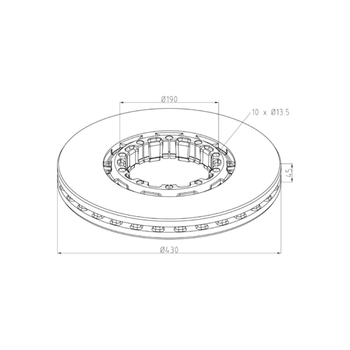 Piduriketas 22.5" 4079001303 Integral 430x45mm