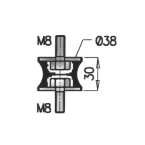 Резиновый отбойник DAF 2x болт M8 30x38 мм 0285530