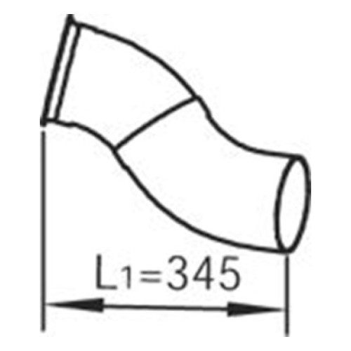 Приёмная труба глушителя VO FM12 Euro II, III l345mm