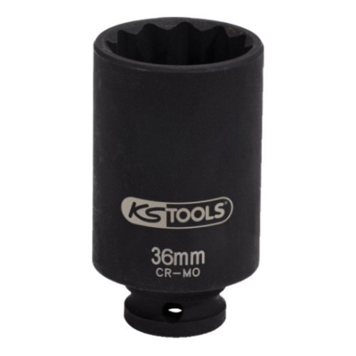1/2" long impact socket 36mm. 12-point KS Tools