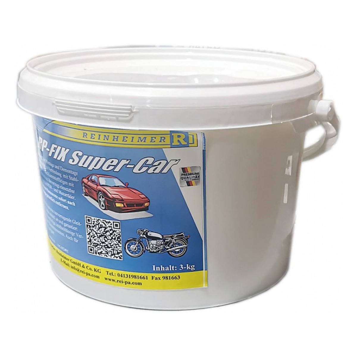 Veljerasv 3Kg. "Rp-Fix Super-Car". Valge. Sõiduautodele