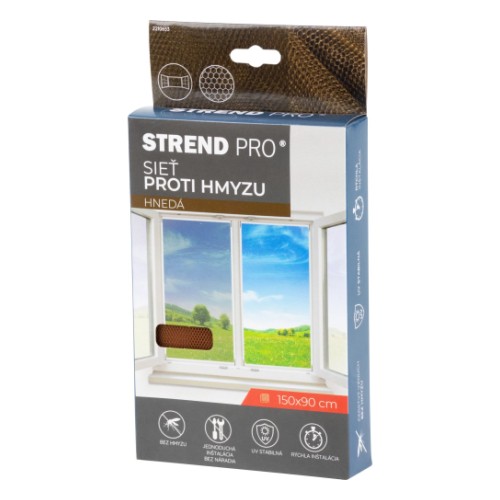 Putukavõrk aknale STRENDPRO 150X90cm + takjateip, pruun