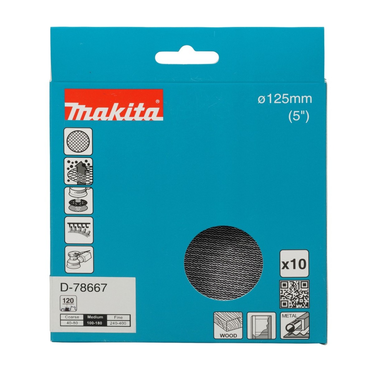 Võrklihvketas 125 A120 10Tk Makita