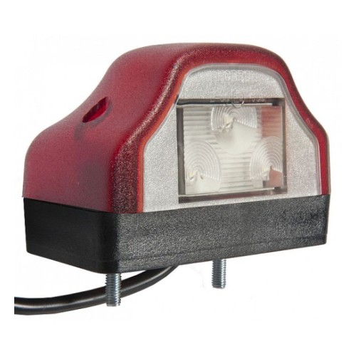 Фонарь освещения номера Led 12/24V. красный корпус. тип Aspöck 100x60x65mm
