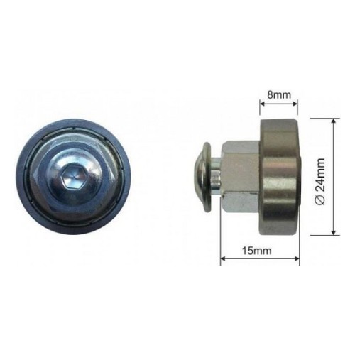 Roof slider roller metal 24mm Schmitz