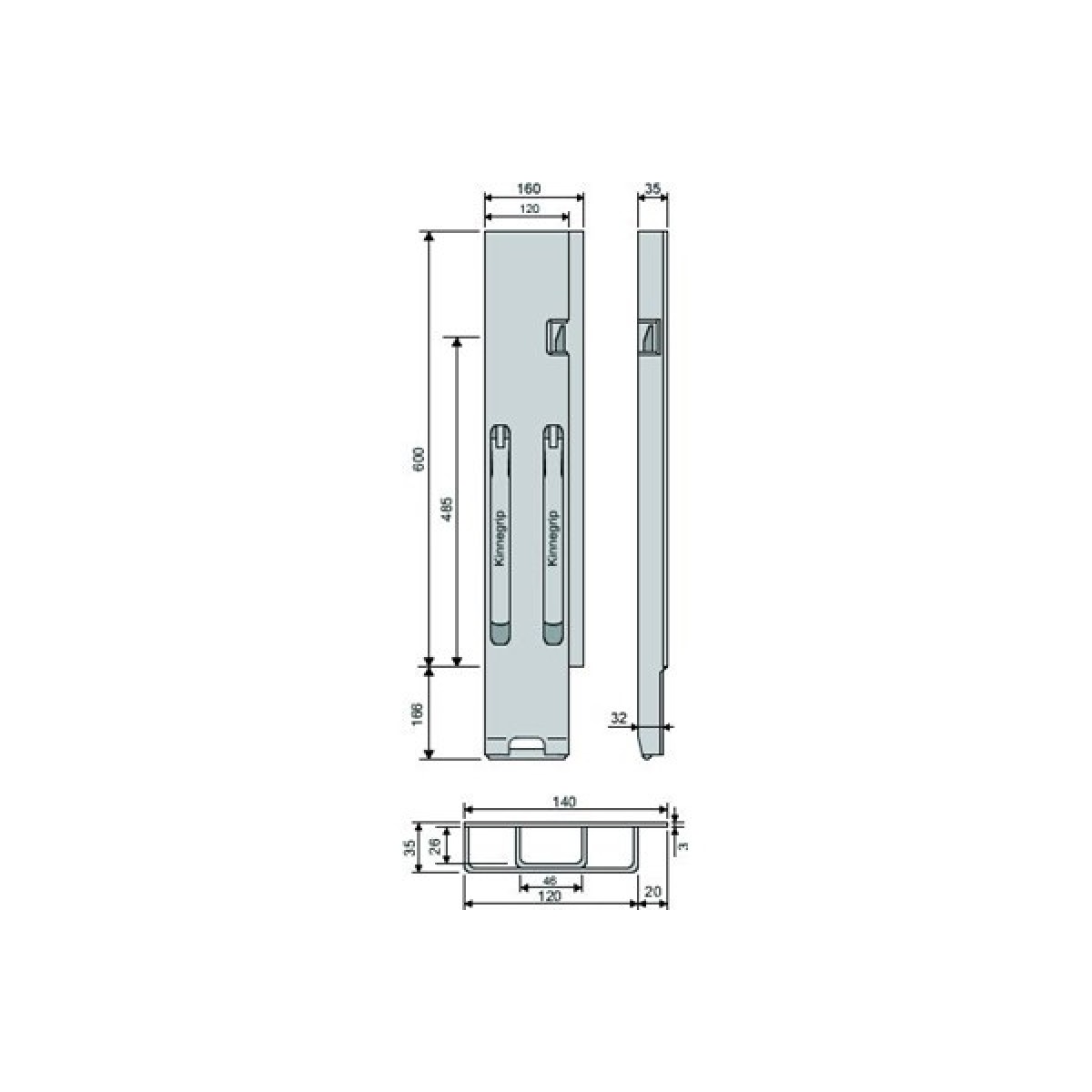 Стойка борта с замком, задняя, Kinnegrip 600/IV широкая прав.