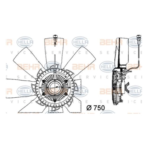 Volvo Visco электрический Hella 750mm 8Laba