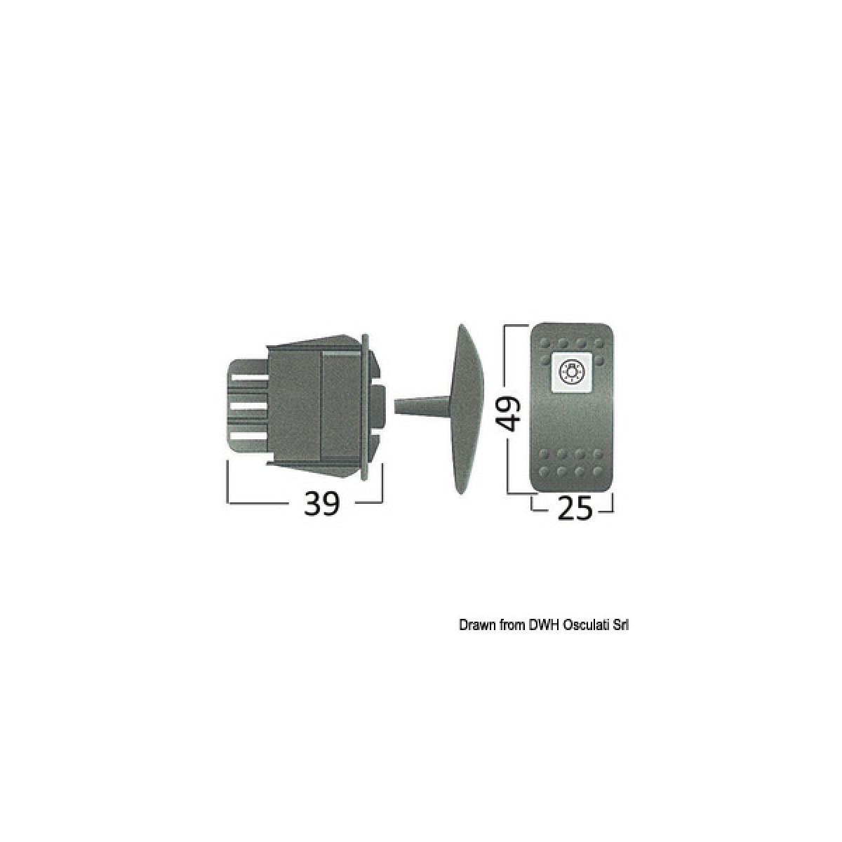 Переключатель, on-off-on, 12V