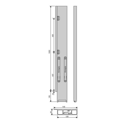 Kinnegrip 1000/20 алюминиевый задний