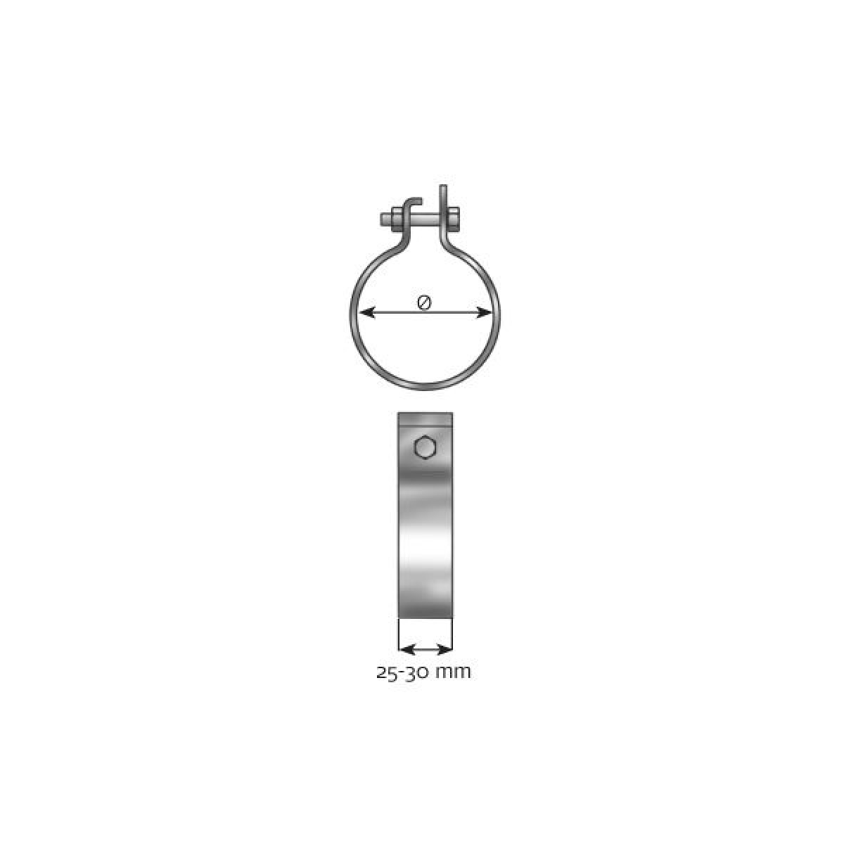 Хомут глушителя ( E ) din78.5mm 3 1/8