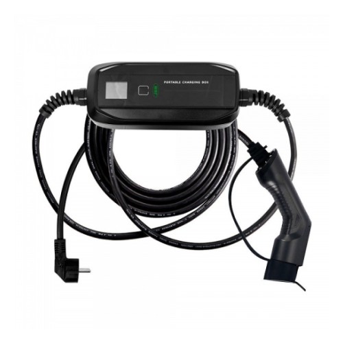 Elektriauto mobiilne laadija 16A/3.68kW Type 2 kaabel, LED + ekraan IP66 JBM